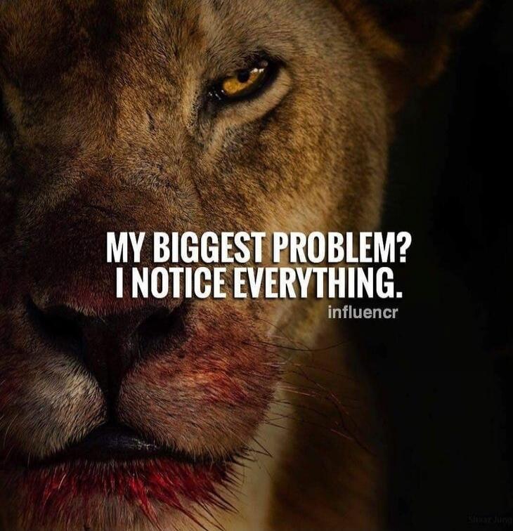 MY BIGGEST PROBLEM? I NOTICE EVERYTHING.