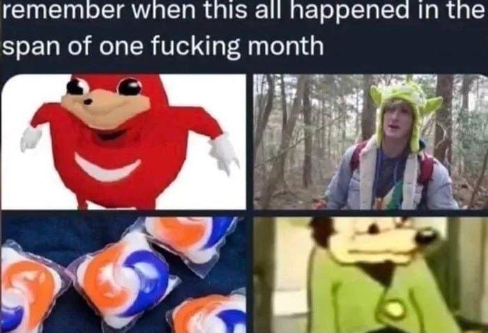 remember when this all happened In the span of one fucking month