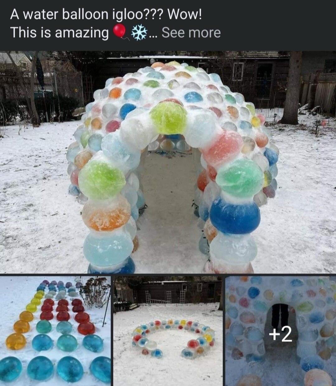 A water balloon igloo Wow This is amazing See more