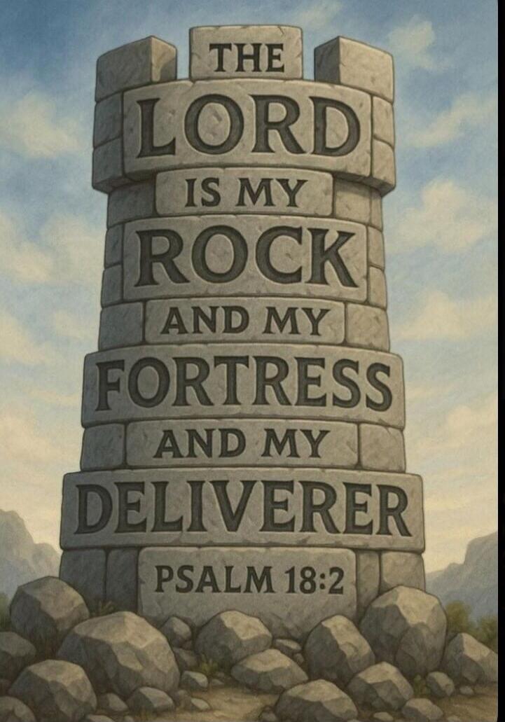 THE LORD IS MY ROCK AND MY FORTRESS AND MY DELIVERER PSALM 18:2
