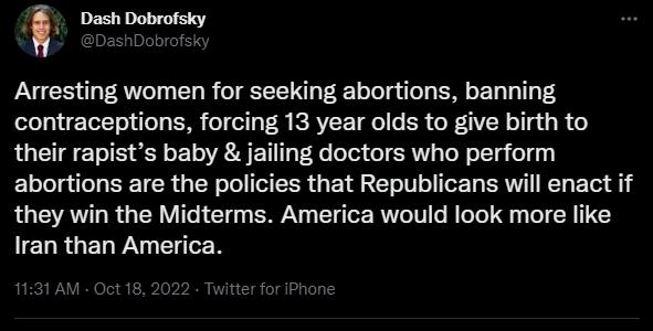 PEE RV LR T PTG ERLED T T contraceptions forcing 13 year olds to give birth to their rapists baby jailing doctors who perform abortions are the policies that Republicans will enact if they win the Midterms America would look more like LELRUELPITL N