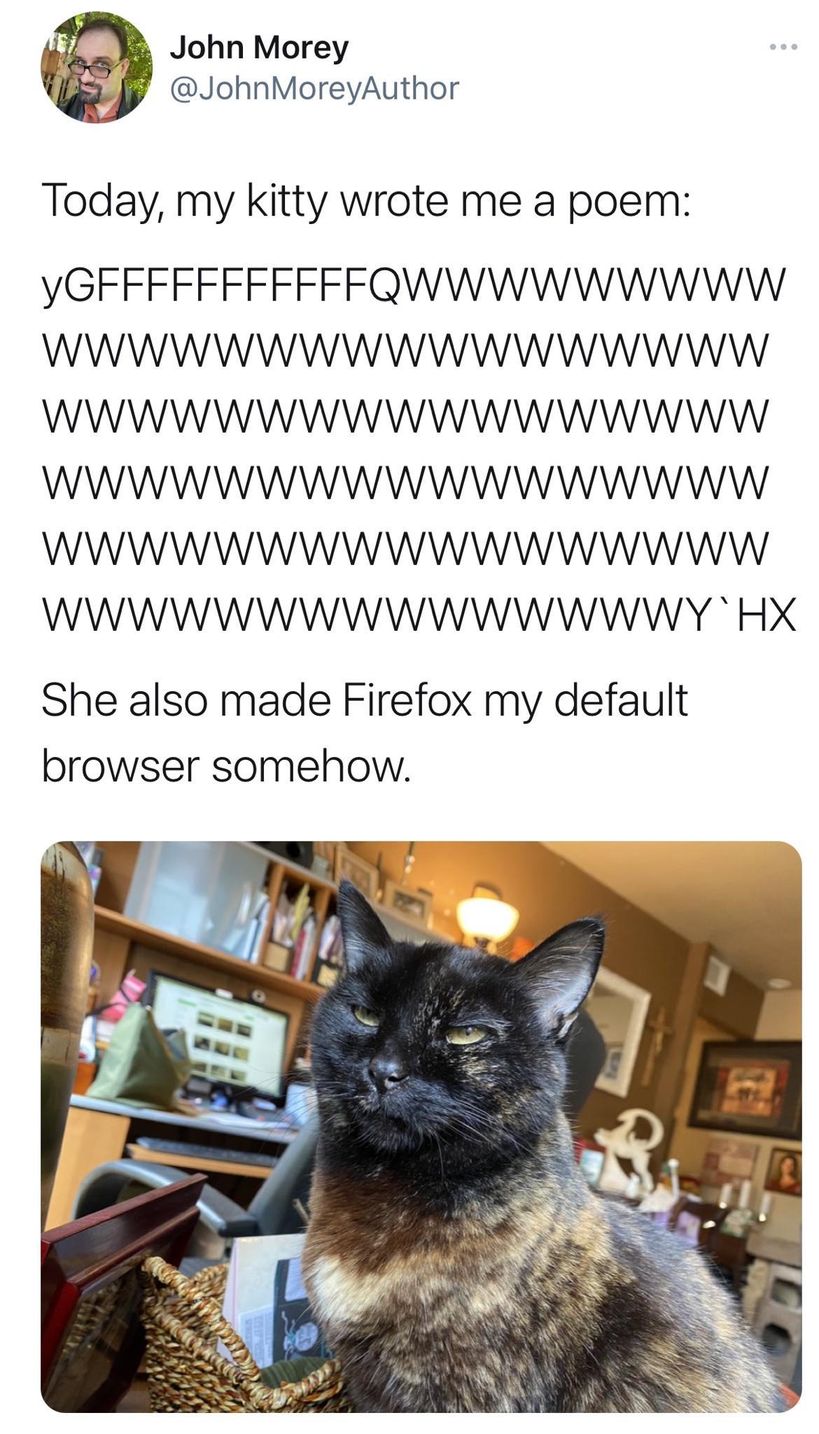 J2 Y8 John Morey JohnMoreyAuthor Today my kitty wrote me a poem yGFFFFFFFFFFFQWWWWWWWWW WWWWWWWWWWWWWWWWW WWWWWWWWWWWWWWWWW WWWWWWWWWWWWWWWWW WWWWWWWWWWWWWWWWW WWWWWWWWWWWWWWWY HX She also made Firefox my default browser somehow