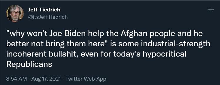 Jeff Tiedrich g itsJeffTiedrich B 0 ANoTo N al N 1 Te To W i ToWAN 1 E To W oTte o REToTe l o T better not bring them here is some industrial strength aeTo g TETo 18l o1V E o THAAVY o I o oo EEAYAH 01 oo oY gy oY Republicans 854 AM Aug 17 2021 Twitter Web App
