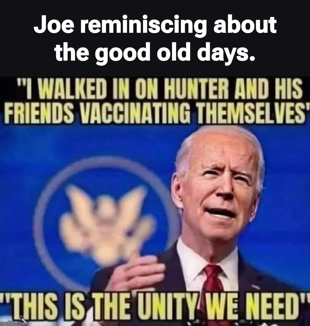 Joe reminiscing about the good old days. 