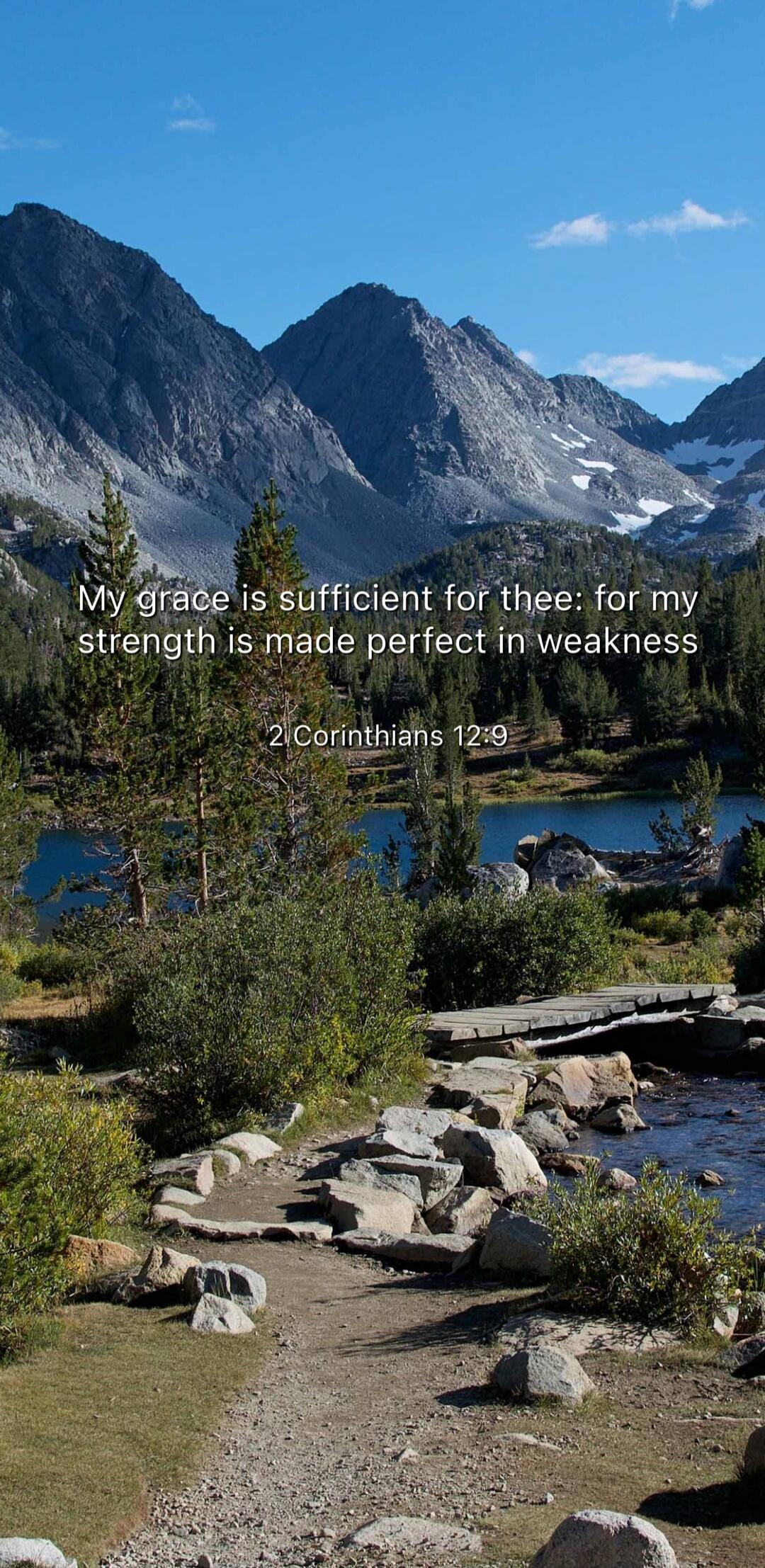 My grace is sufficient for thee: for my strength is made perfect in weakness
2 Corinthians 12:9