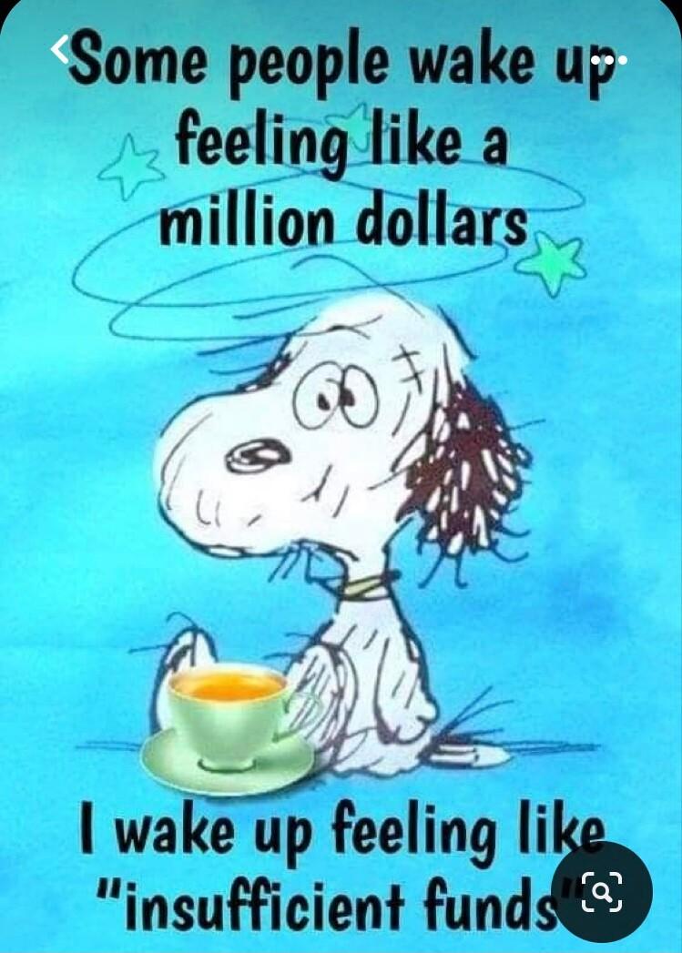 Some people wake up feeling like a million dollars I wau i li insufficient fund