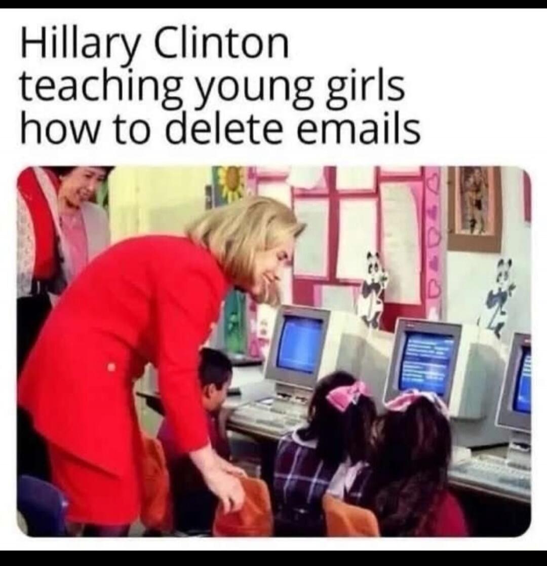 Hillary Clinton teaching young girls how to delete emails