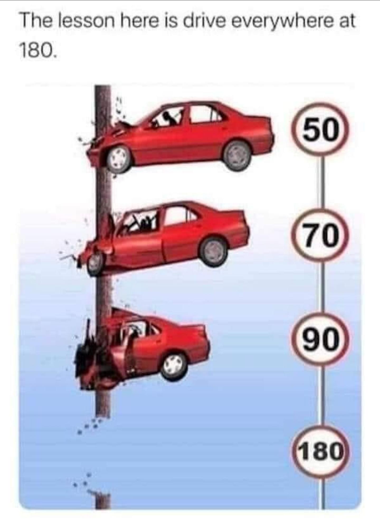 The lesson here is drive everywhere at 180 2