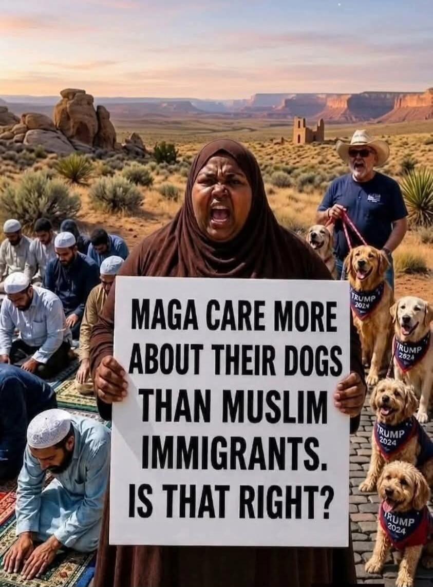 MAGA CARE MORE ABOUT THEIR DOGS THAN MUSLIM IMMIGRANTS. IS THAT RIGHT?