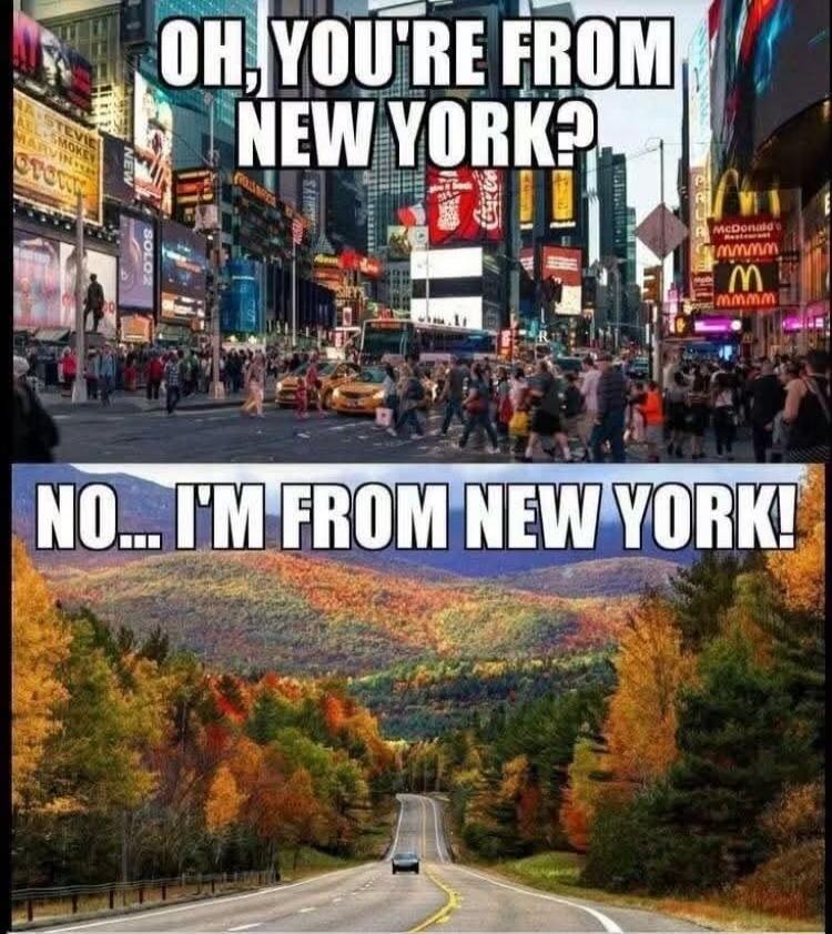 OH, YOU'RE FROM NEW YORK? NO... I'M FROM NEW YORK!