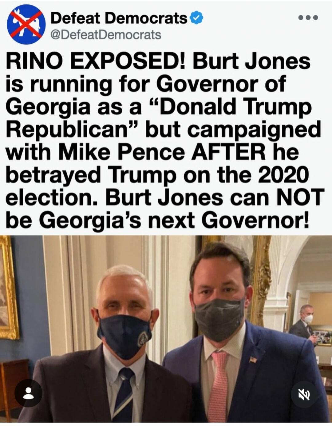 RINO EXPOSED! Burt Jones is running for Governor of Georgia as a 