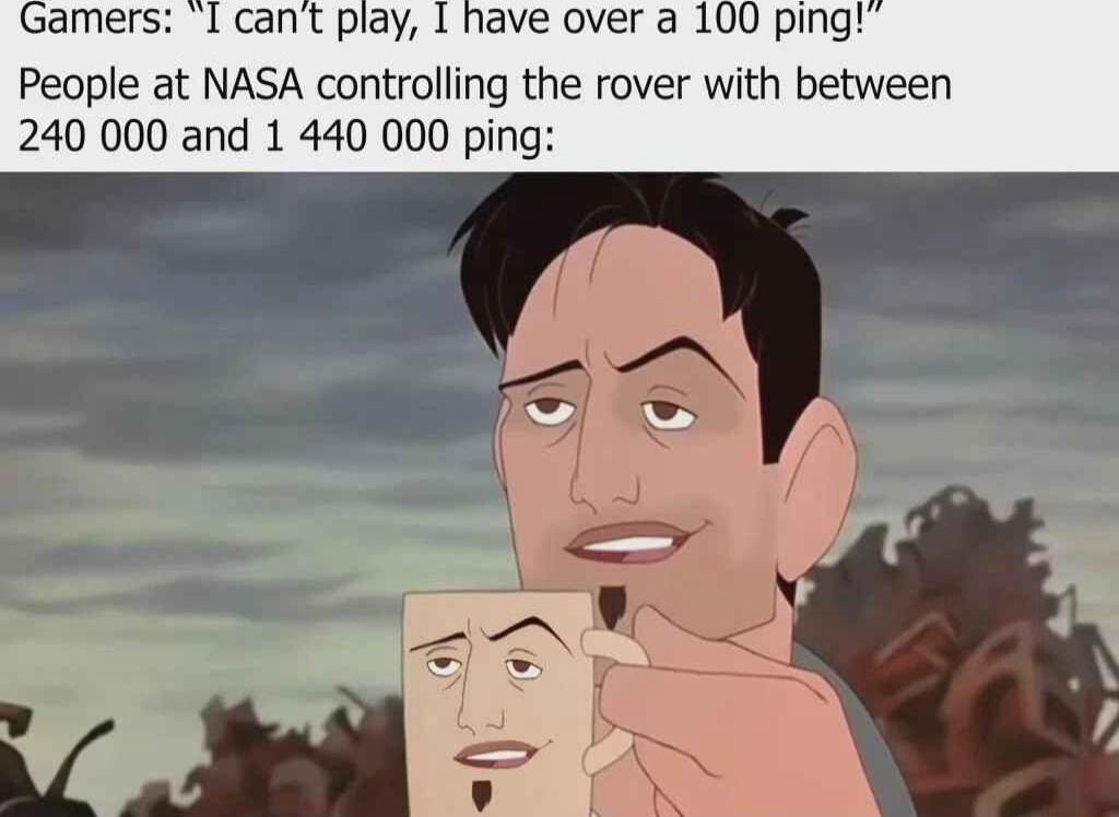 People at NASA controlling the rover with between 240 000 and 1 440 000 ping