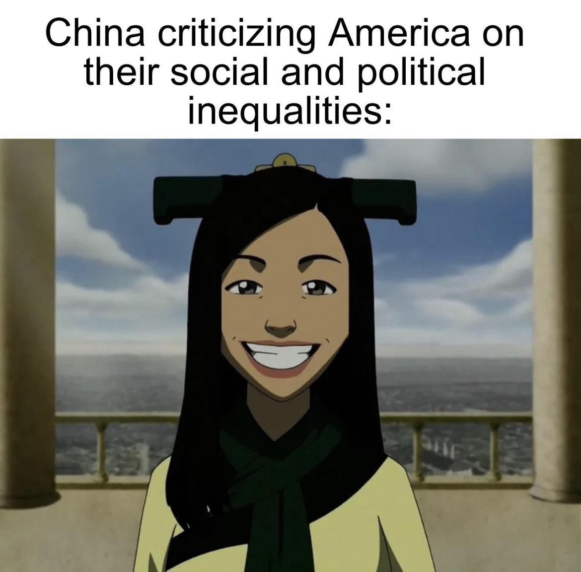 China criticizing America on their social and political inequalities