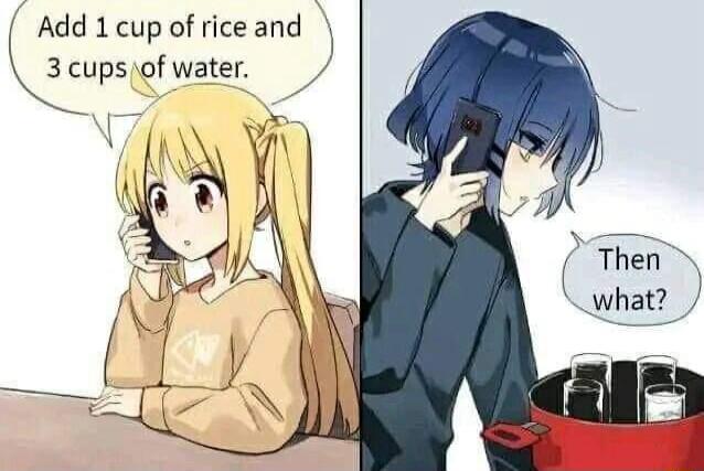 Add 1 cup of rice and Qups of water