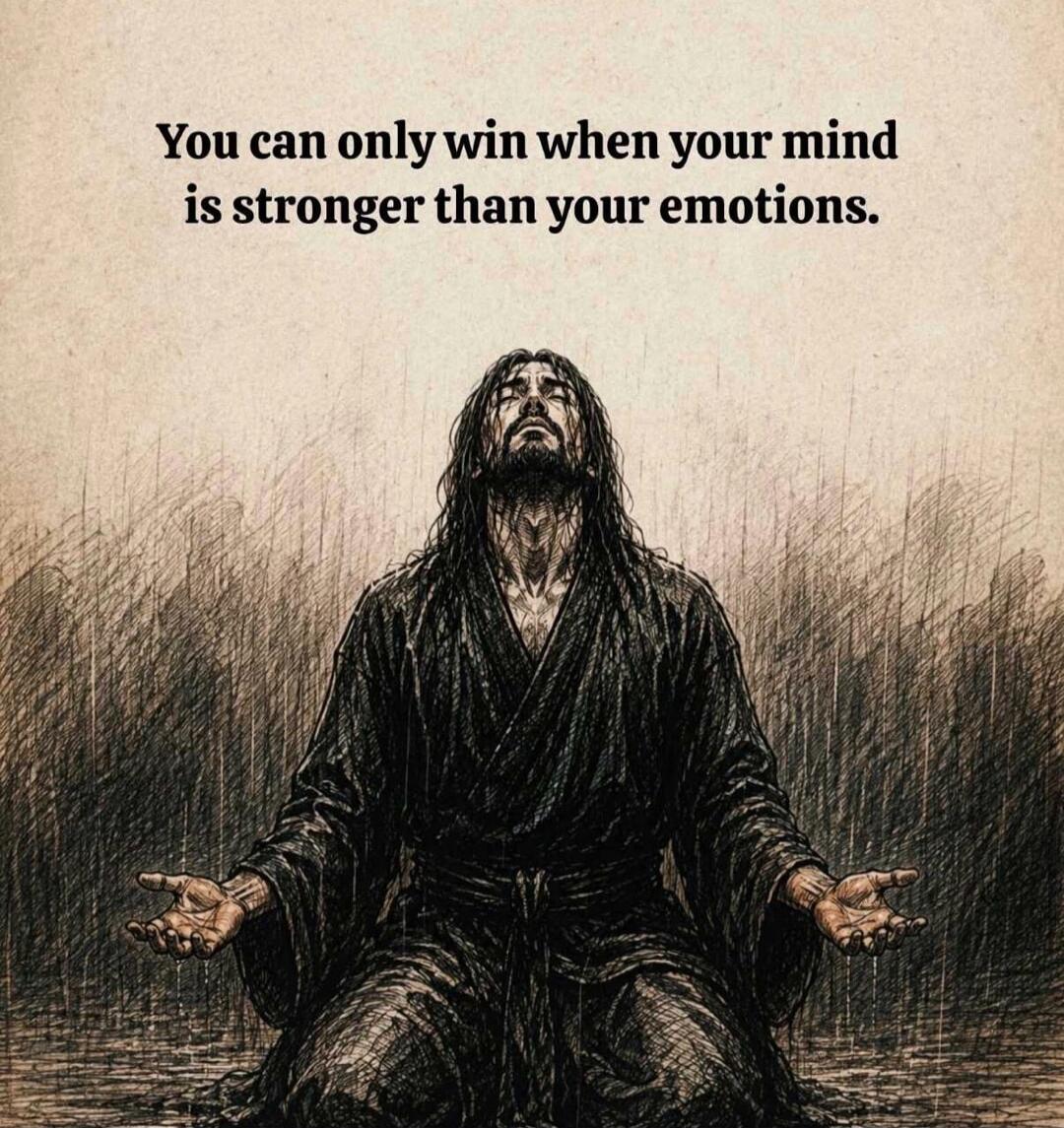You can only win when your mind is stronger than your emotions.