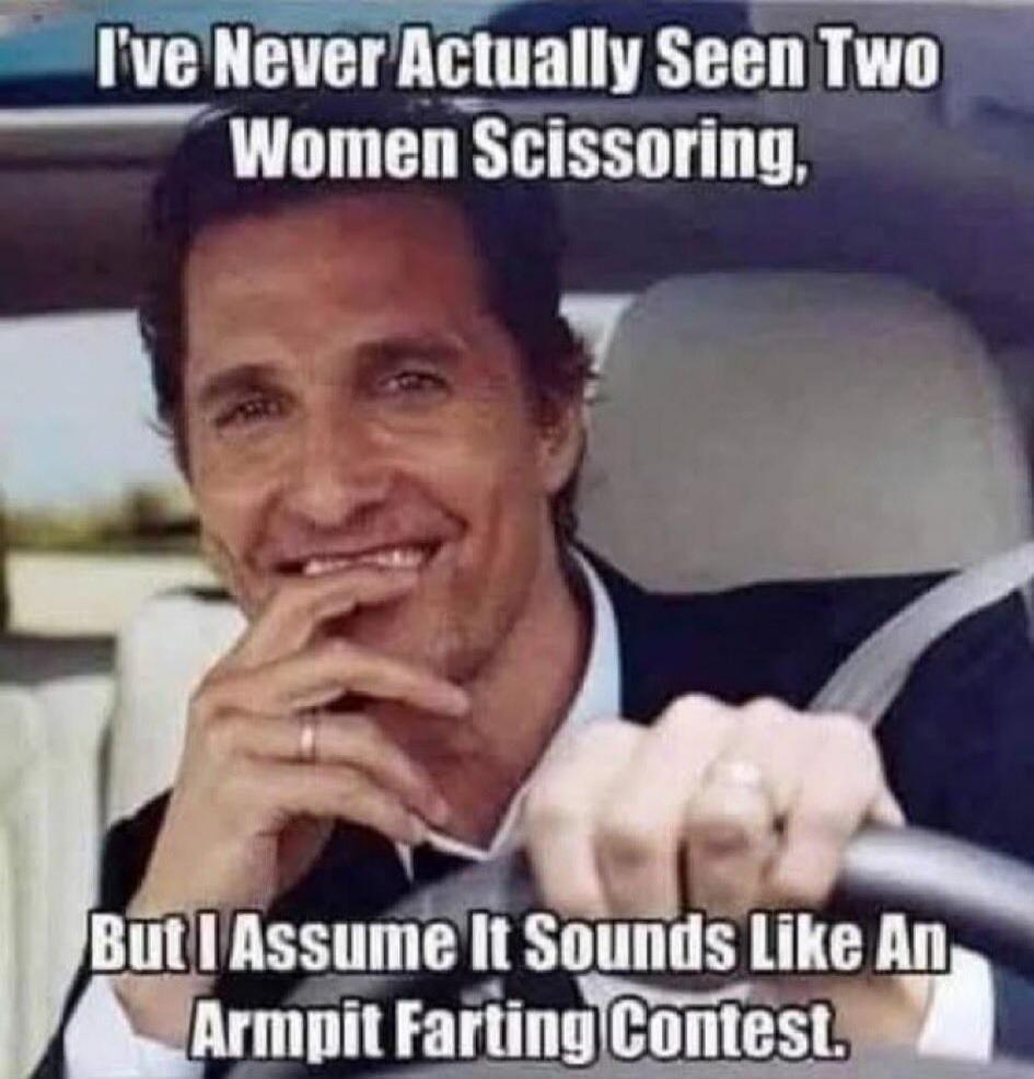 I've Never Actually Seen Two Women Scissoring, But I Assume It Sounds Like An Armpit Farting Contest.
