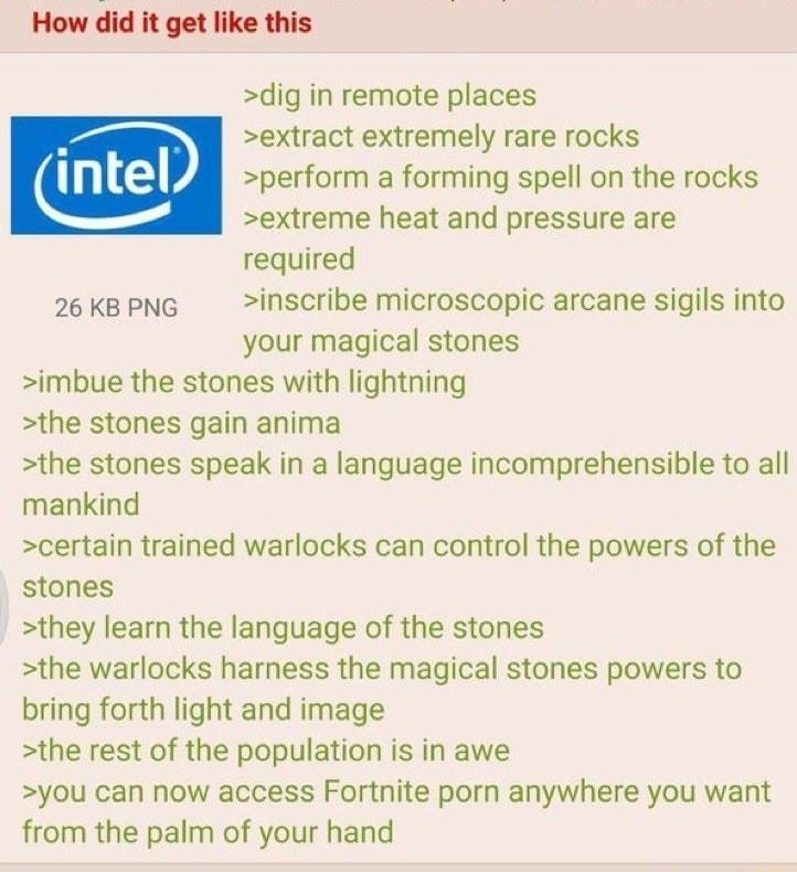 Anonymous 081422Sun082912 No88385818 How did it get like this dig in remote places extract extremely rare rocks perform a forming spell on the rocks extreme heat and pressure are required 26KBPNG inscribe microscopic arcane sigils into your magical stones imbue the stones with lightning the stones gain anima the stones speak in a language incomprehensible to all mankind certain trained warlocks ca