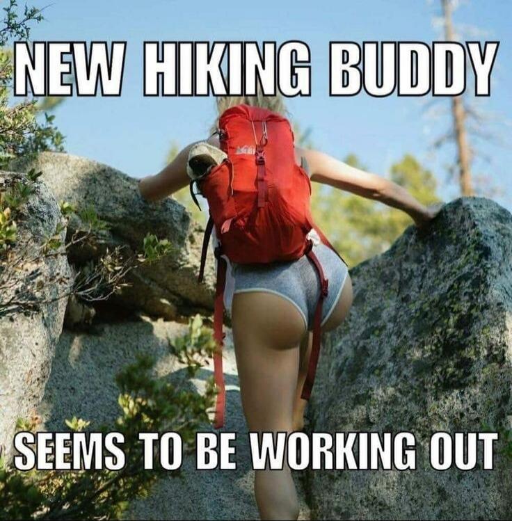 NEW HIKING BUDDY SEEMS TO BE WORKING OUT