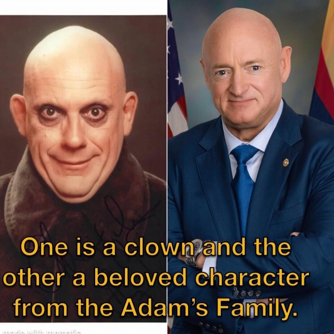 One is a clown and the other a beloved character from the Adam’s Family.