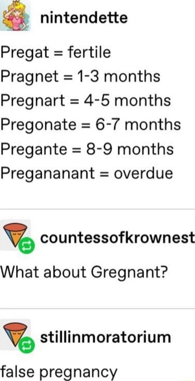 e nintendette Pregat fertile Pragnet 1 3 months Pregnart 4 5 months Pregonate 6 7 months Pregante 8 9 months Pregananant overdue countessofkrownest What about Gregnant stillinmoratorium false pregnancy