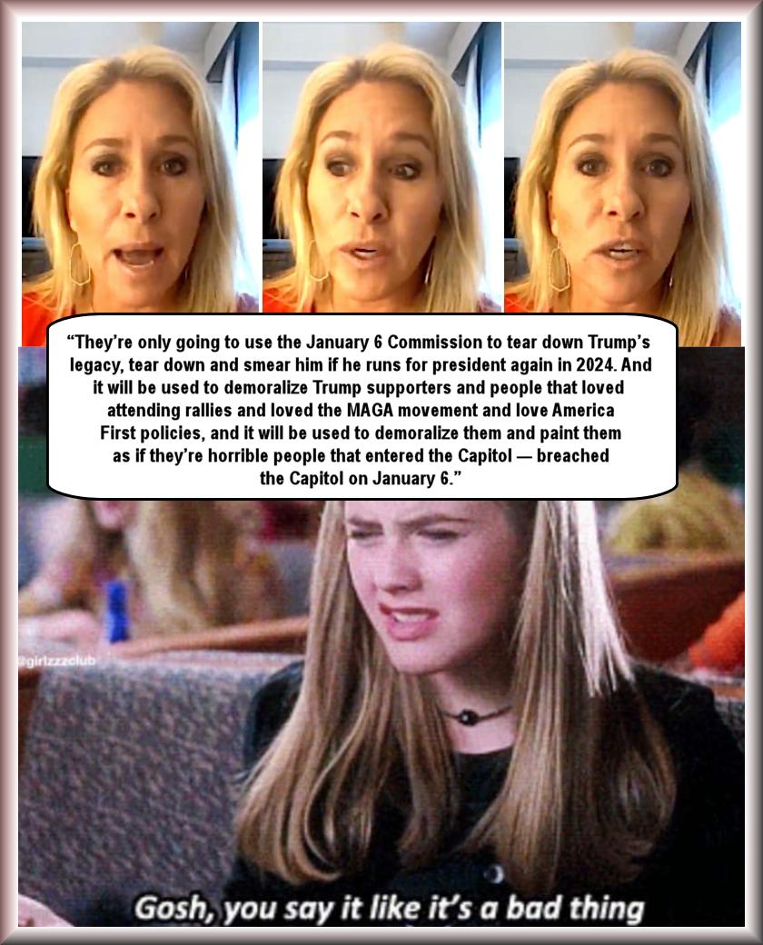 Theyre only going to use the January 6 Commission to tear down Trumps legacy tear down and smear him if he runs for president again in 2024 And it will be used to demoralize Trump supporters and people that loved attending rallies and loved the MAGA movement and love America First policies and it will be used to demoralize them and paint them as if theyre horrible people that entered the Capitol b