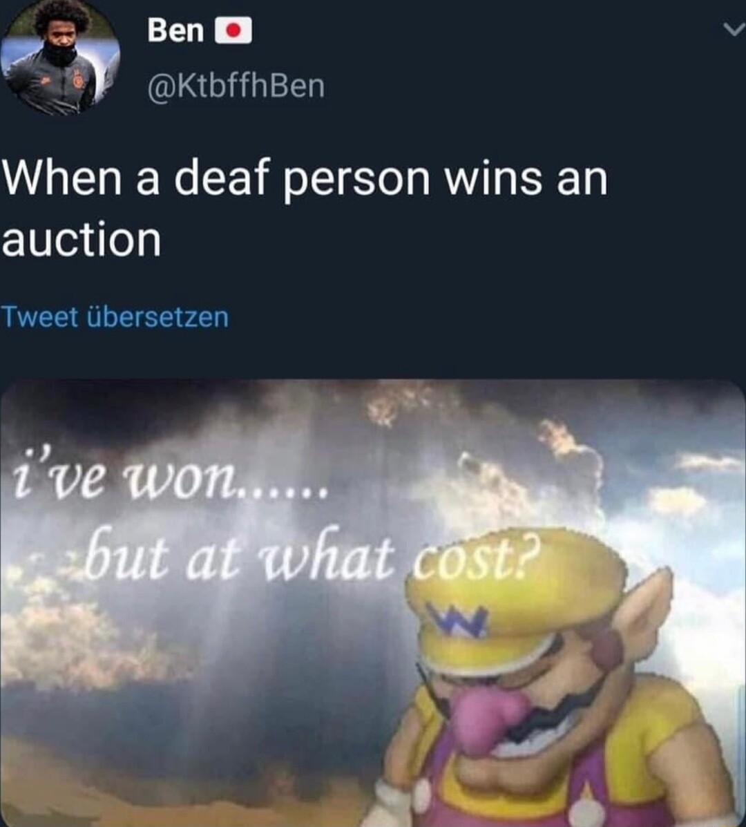 Ben v KtbffhBen When a deaf person wins an auction Tweet ibersetzen