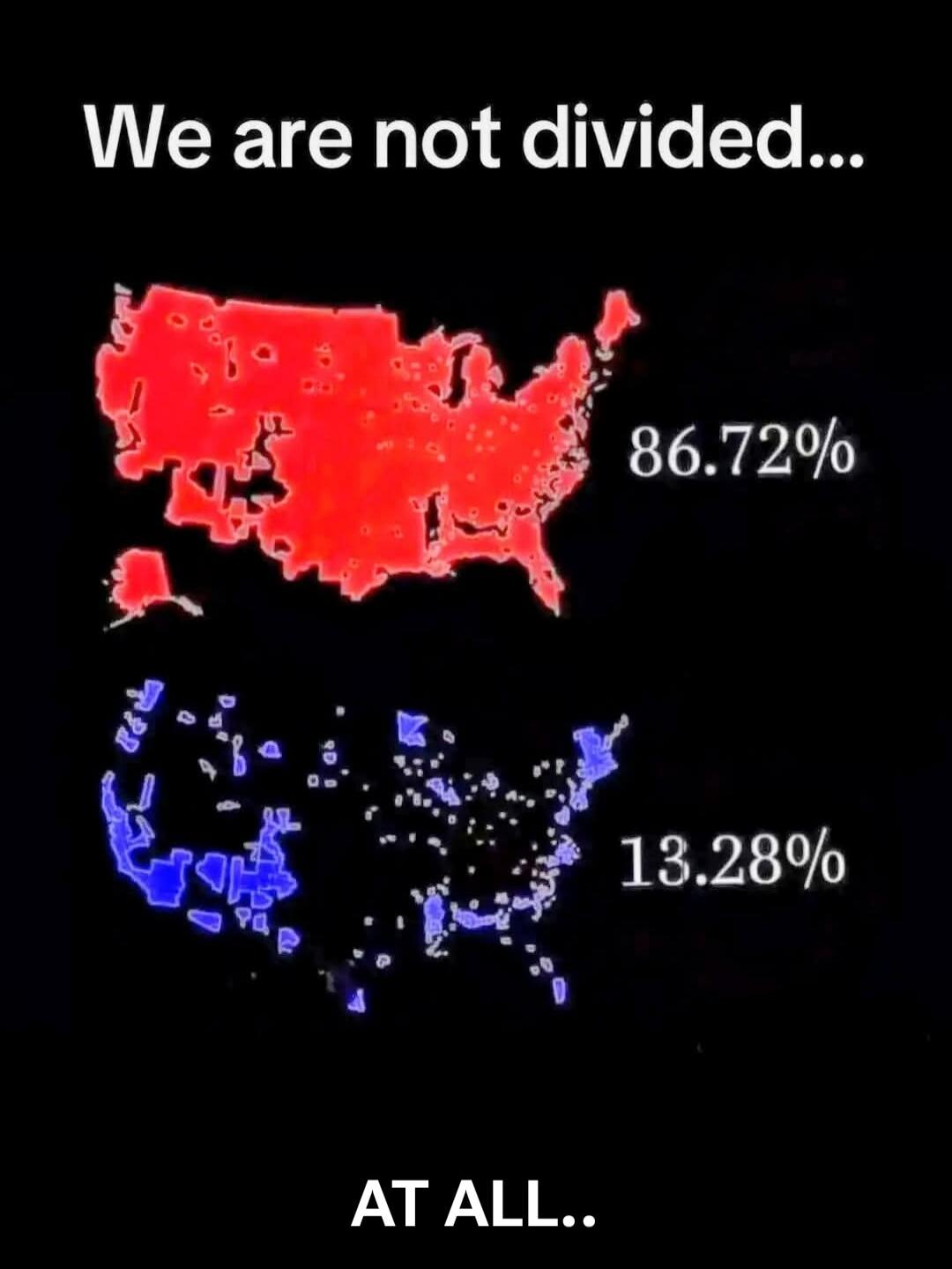 We are not divided... 86.72% 13.28% AT ALL..