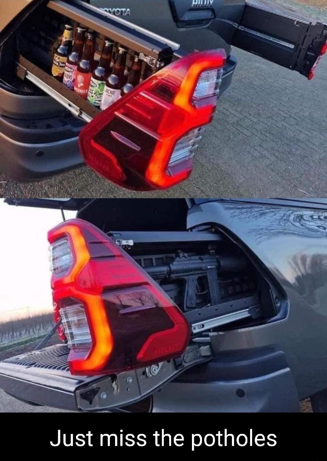 Just miss the potholes