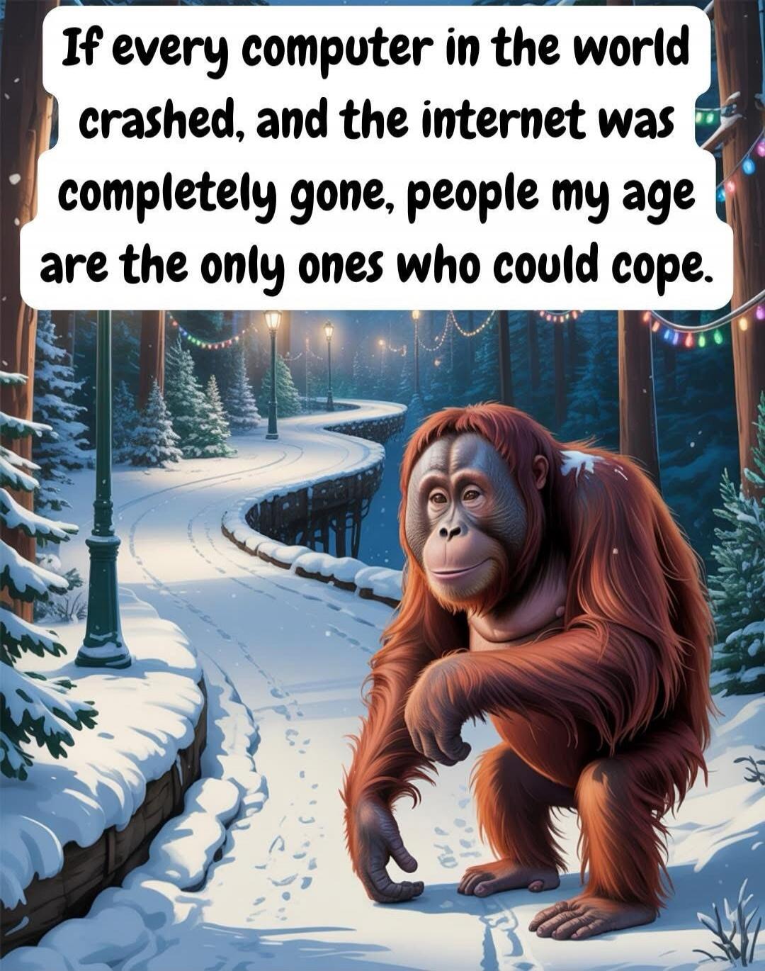 If every computer in the world crashed, and the internet was completely gone, people my age are the only ones who could cope.