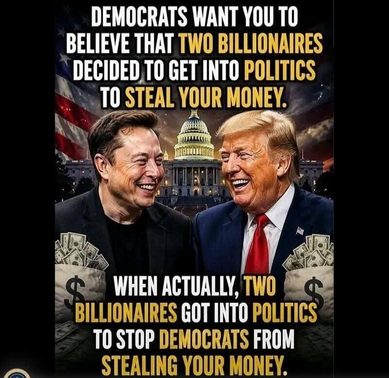 DEMOCRATS WANT YOU TO BELIEVE THAT TWO BILLIONAIRES DECIDED TO GET INTO POLITICS TO STEAL YOUR MONEY. WHEN ACTUALLY, TWO BILLIONAIRES GOT INTO POLITICS TO STOP DEMOCRATS FROM STEALING YOUR MONEY.