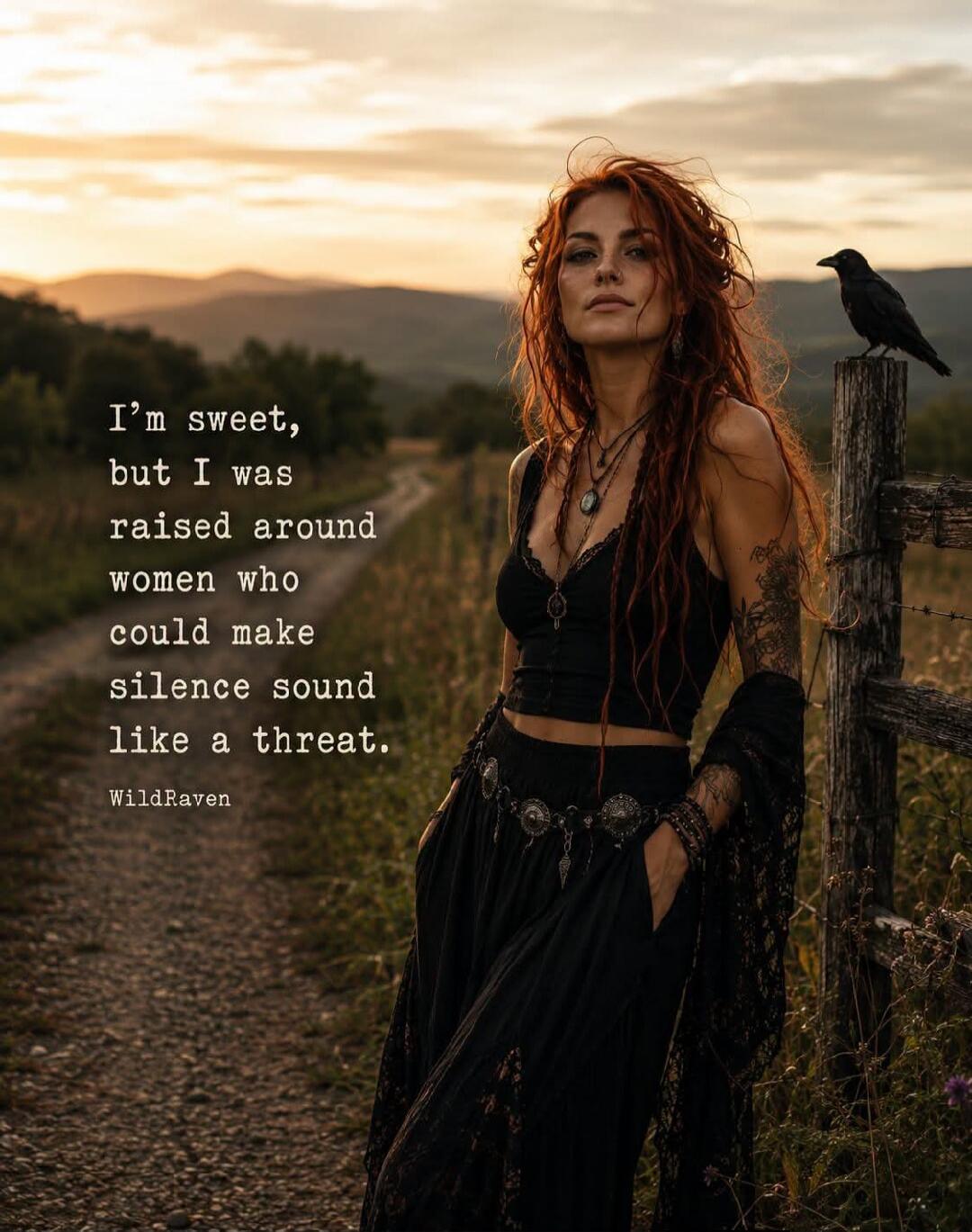 I'm sweet, but I was raised around women who could make silence sound like a threat. WildRaven