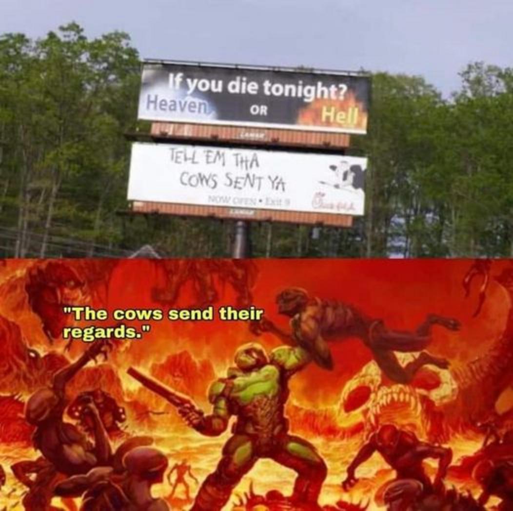 The cows send their regards 2 X b Y