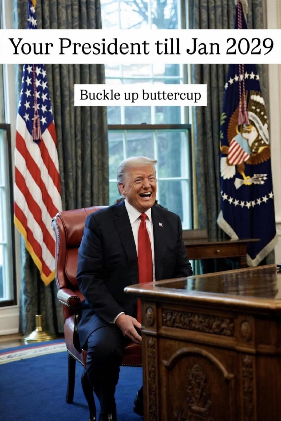 Your President till Jan 2029 Buckle up buttercup