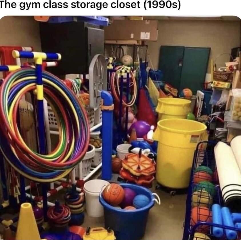 e gym class storage closet 1990s