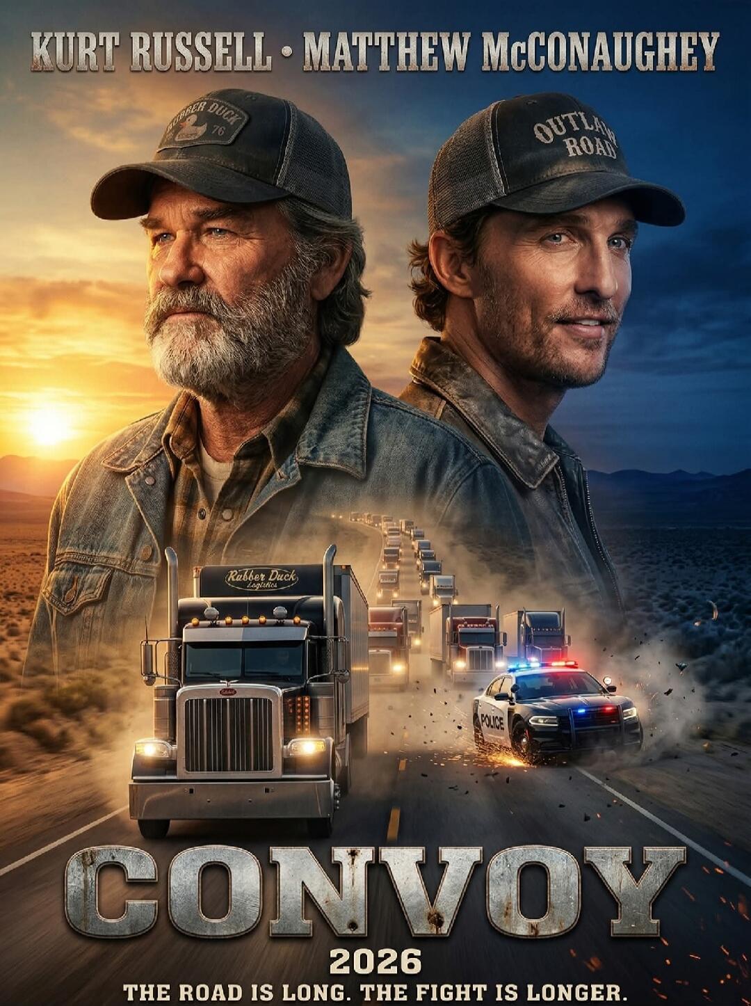 KURT RUSSELL • MATTHEW McCONAUGHEY RUBBER DUCK 76 OUTLAW ROAD Rubber Duck Logistics POLICE CONVOY 2026 THE ROAD IS LONG. THE FIGHT IS LONGER.