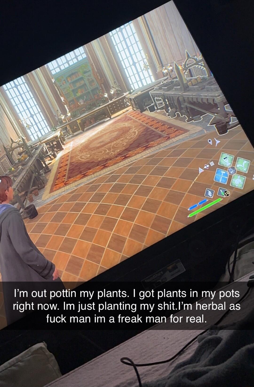 Im out pottin my plants got plants in my pots right now Im just planting my shitIm herbal as e EY NS CELQUELR IR