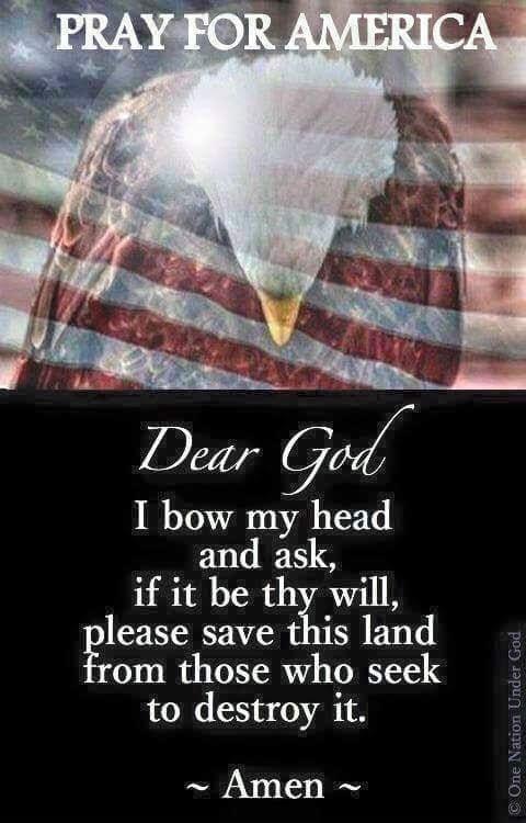 I bow my head and ask if it be thy will lease save this land om those who seek to destroy it ation Under God One N Amen