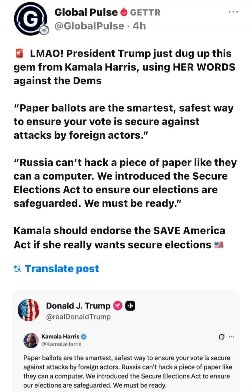 LMAO! President Trump just dug up this gem from Kamala Harris, using HER WORDS against the Dems. 
