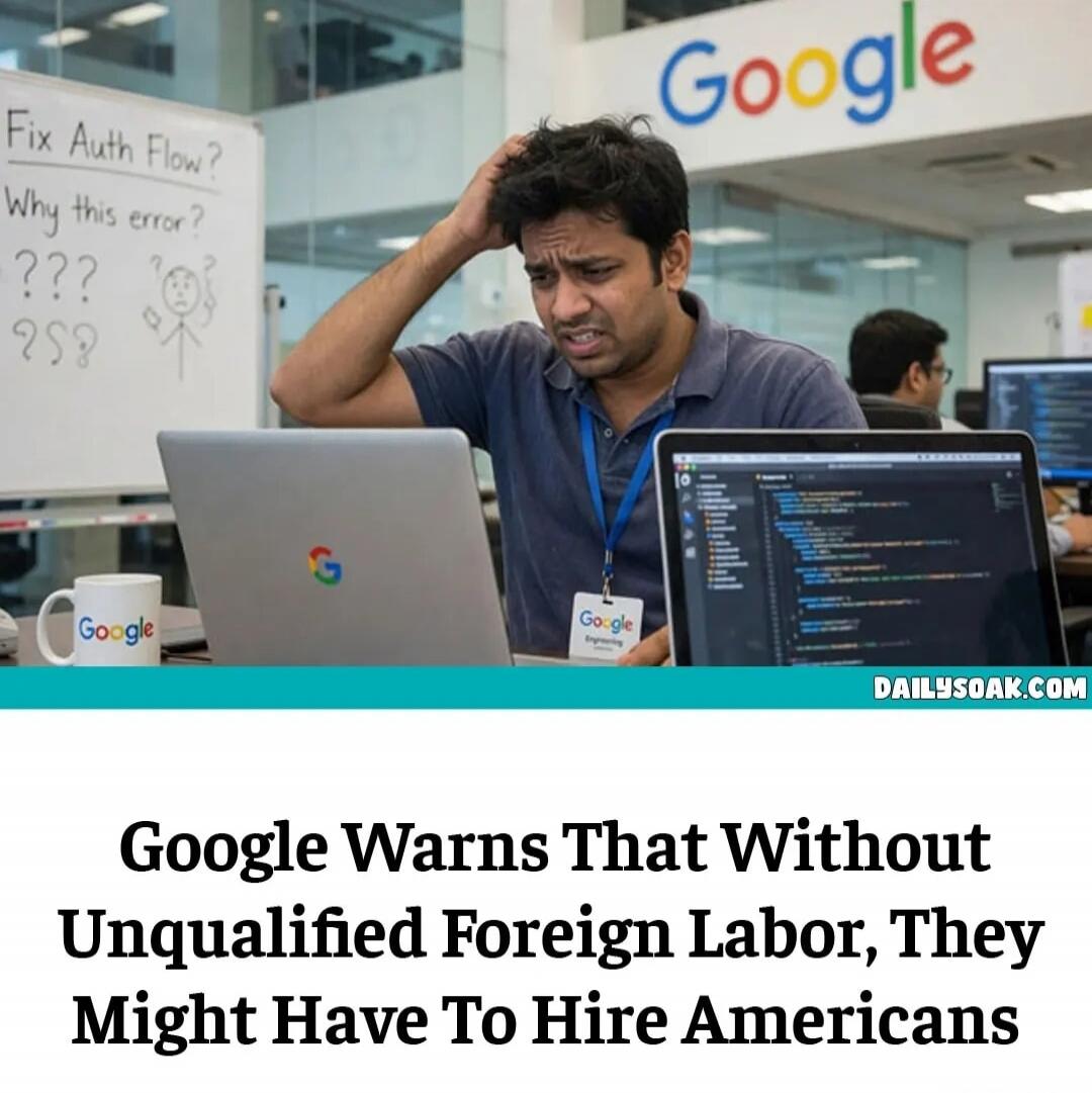 Fix Auth Flow? Why this error? ??? ??? Google Engineering Google Warns That Without Unqualified Foreign Labor, They Might Have To Hire Americans DAILYSOAK.COM