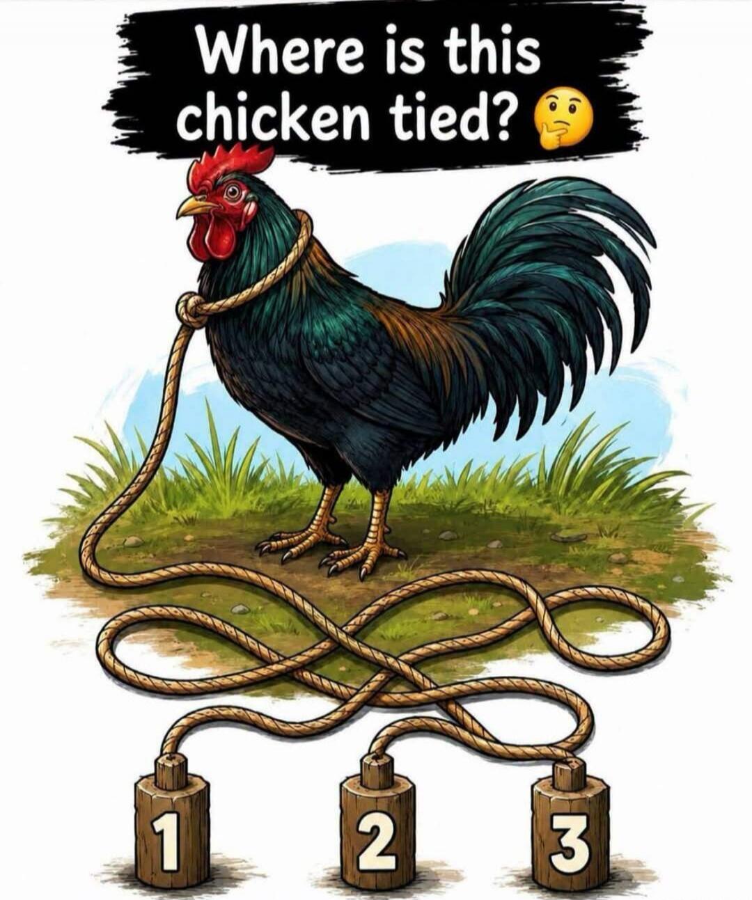 Where is this chicken tied?