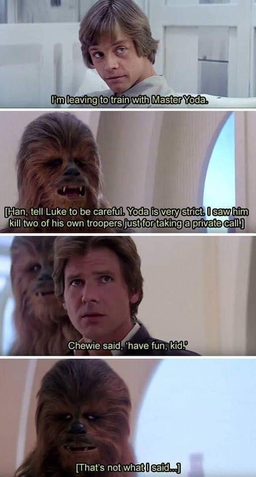 Han tell Luke to be careful mmnu killtwo of his own troopersjustiortakinglalprivare Thats not whatSaidm