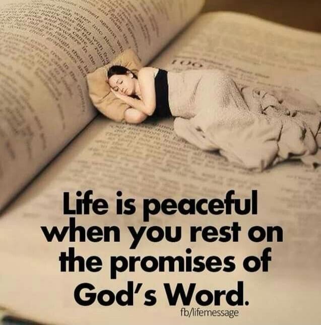 Life is peaceful when you rest on the promises of God's Word.