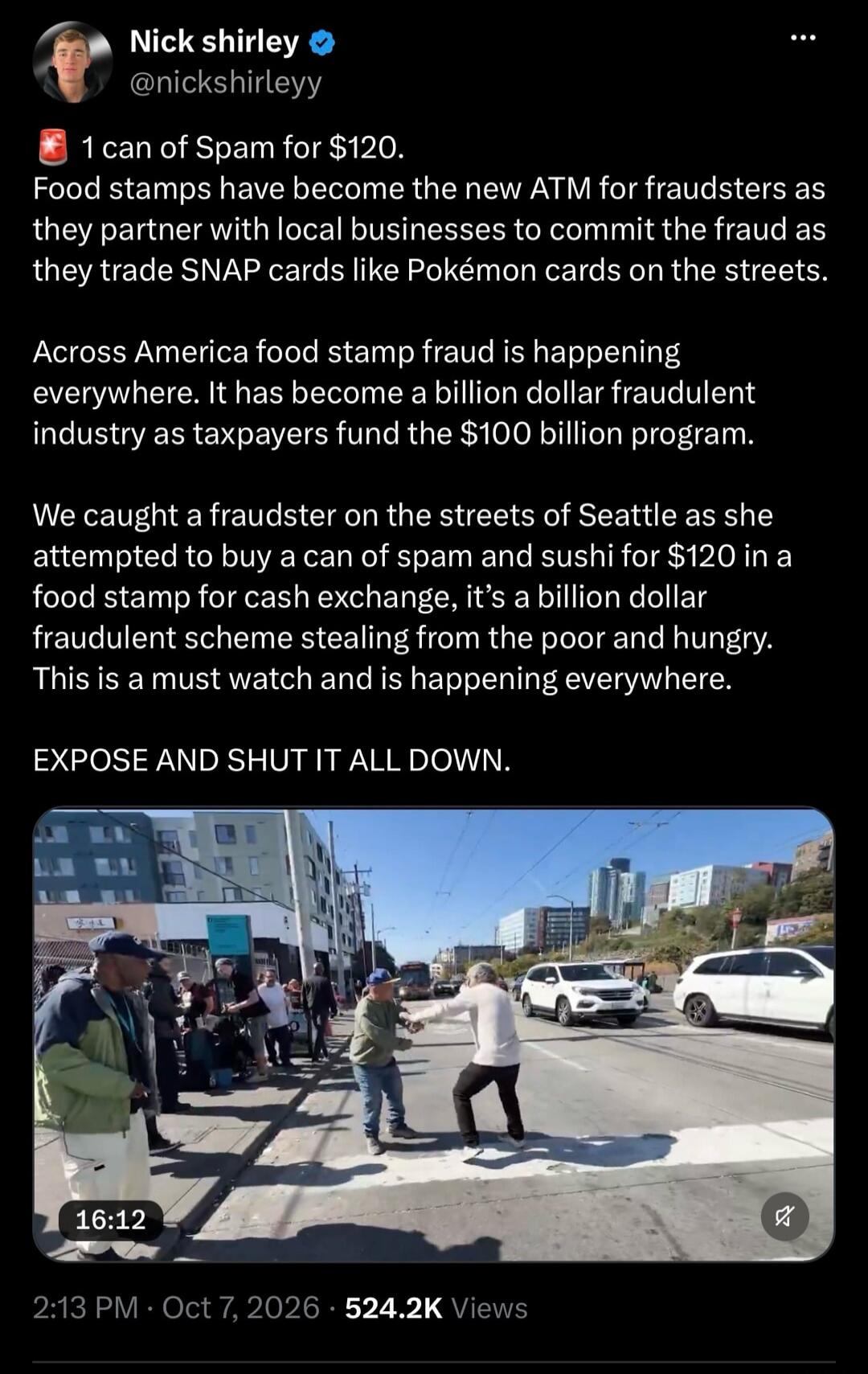 1 can of Spam for $120. Food stamps have become the new ATM for fraudsters as they partner with local businesses to commit the fraud as they trade SNAP cards like Pokémon cards on the streets. Across America food stamp fraud is happening everywhere. It has become a billion dollar fraudulent industry as taxpayers fund the $100 billion program. We ca