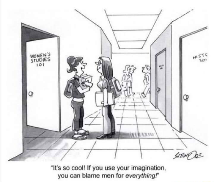 Its 50 cooll If you use your imagination you can blame men for everything