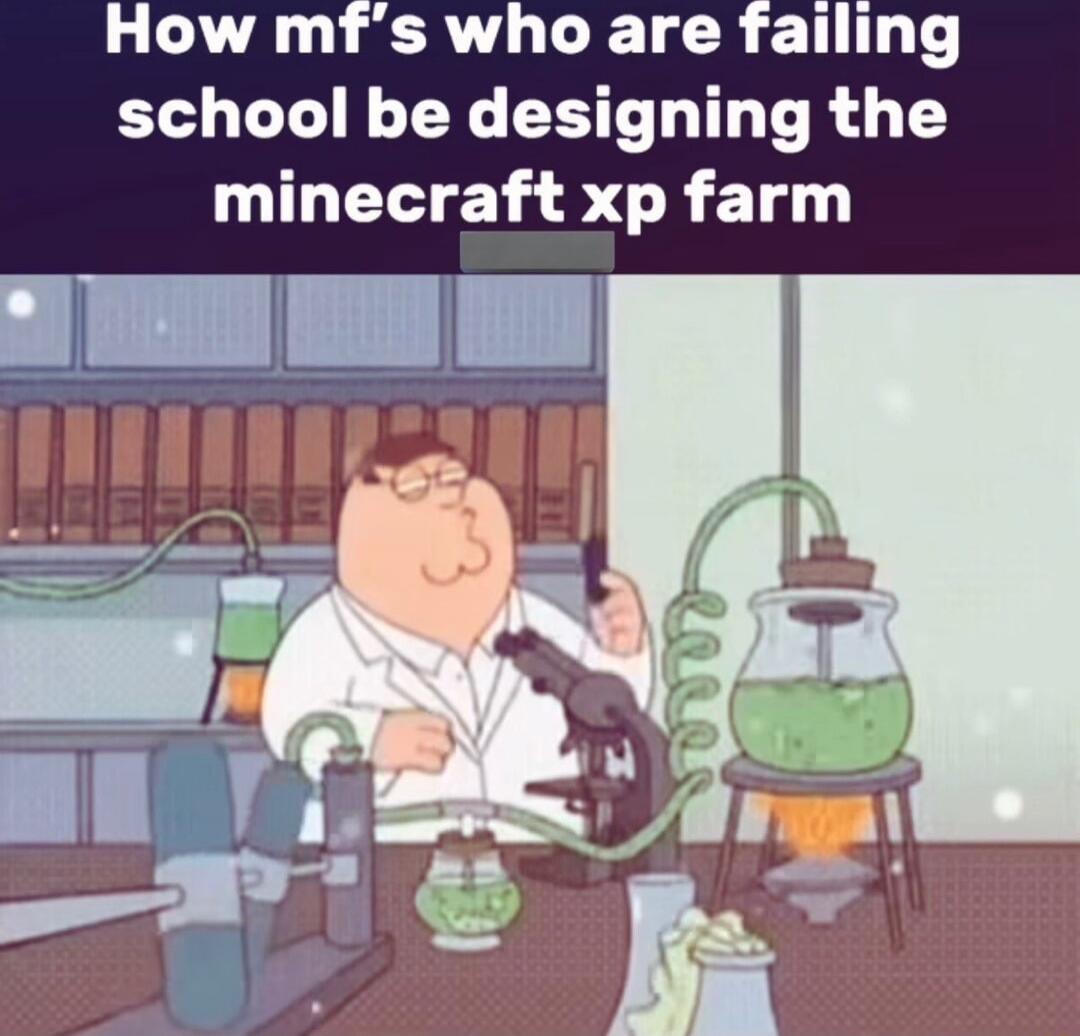 How mf's who are failing school be designing the minecraft xp farm