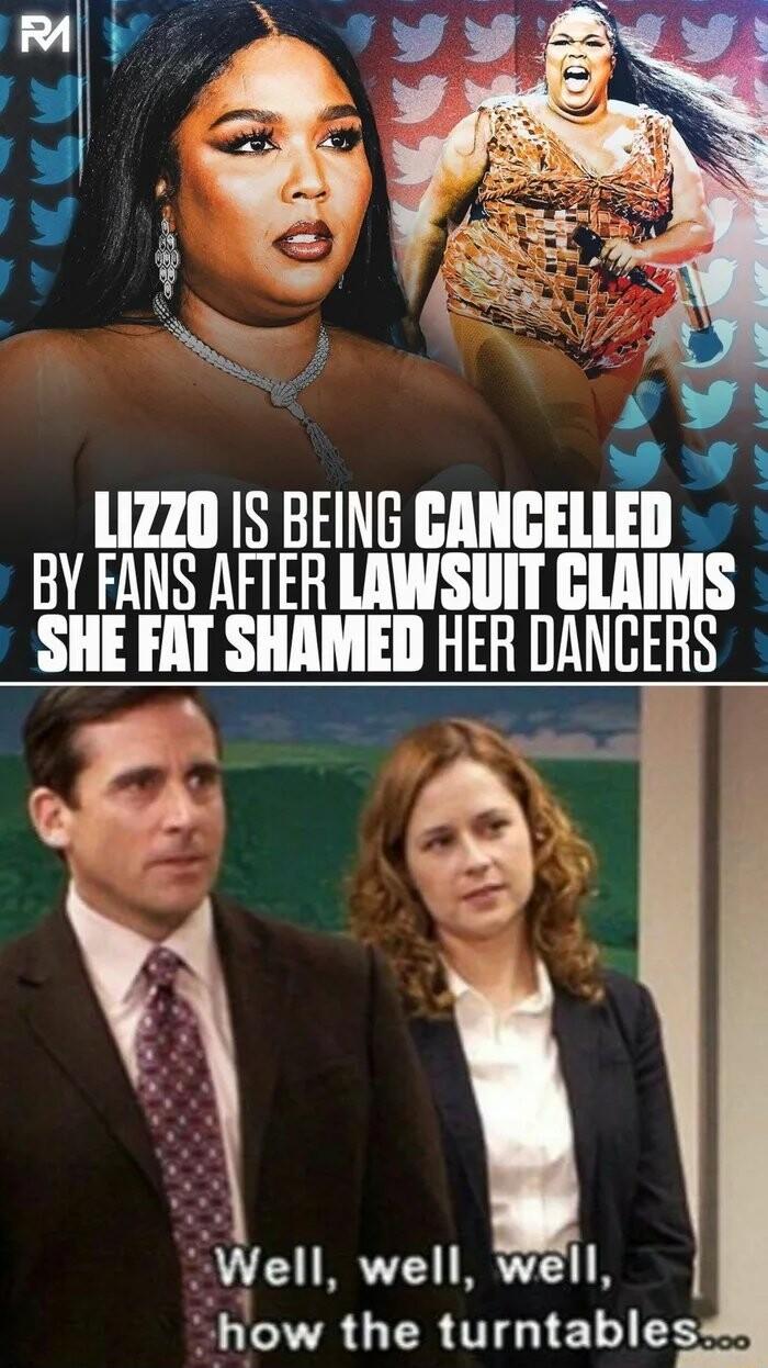 L B A LIZZ0 1S BEING CANCELLED BY FANS AFTER LAWSUIT CLAIMS SHE FAY SHAMED JER DANCERS Well well well BLCIVRUTERITTGIEL LR