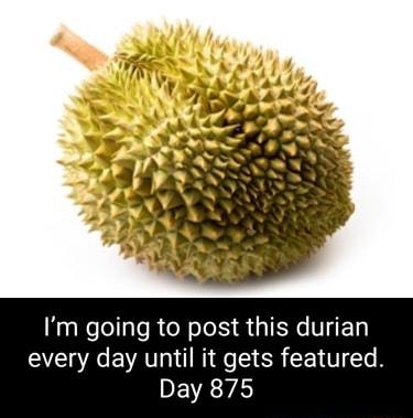 Im going to post this durian every day until it gets featured DEVEYES