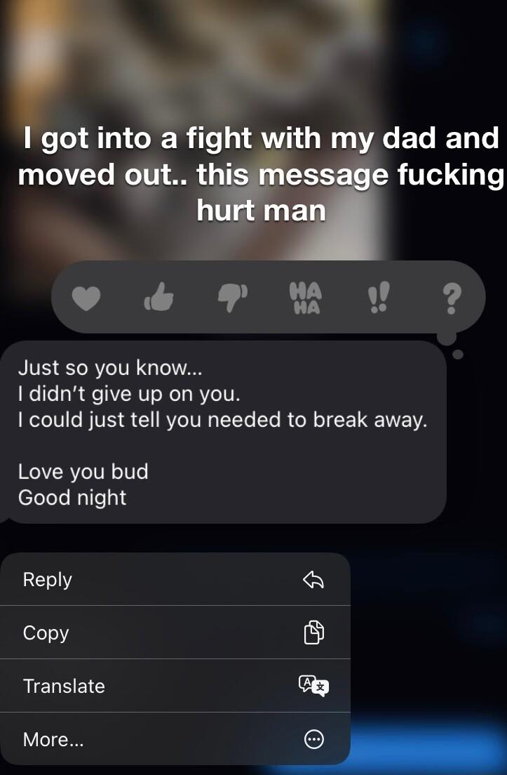 o P W v 2 Just so you know didnt give up on you could just tell you needed to break away RGBV TP IITe Good night Reply o Translate K 2