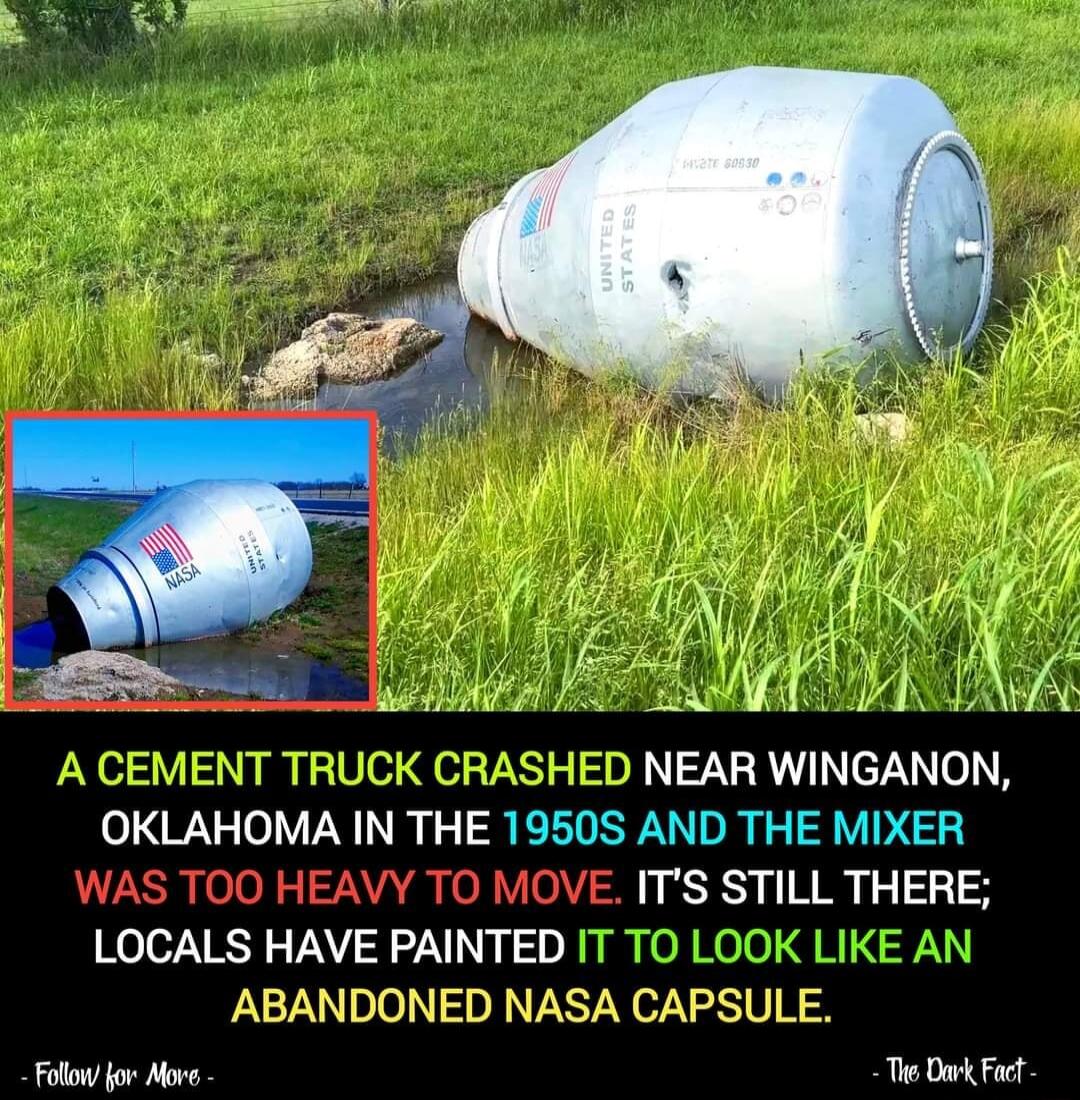 i W AW LA A NEAR WINGANON OKLAHOMA IN THE 1950S AND THE MIXER ITS STILL THERE LOCALS HAVE PAINTED L ABANDONED I A CAPSULE Foll for Movs The Duvk Pt