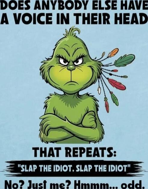 DOES ANYBODY ELSE HAVE A VOICE IN THEIR HEAD THAT REPEATS: 